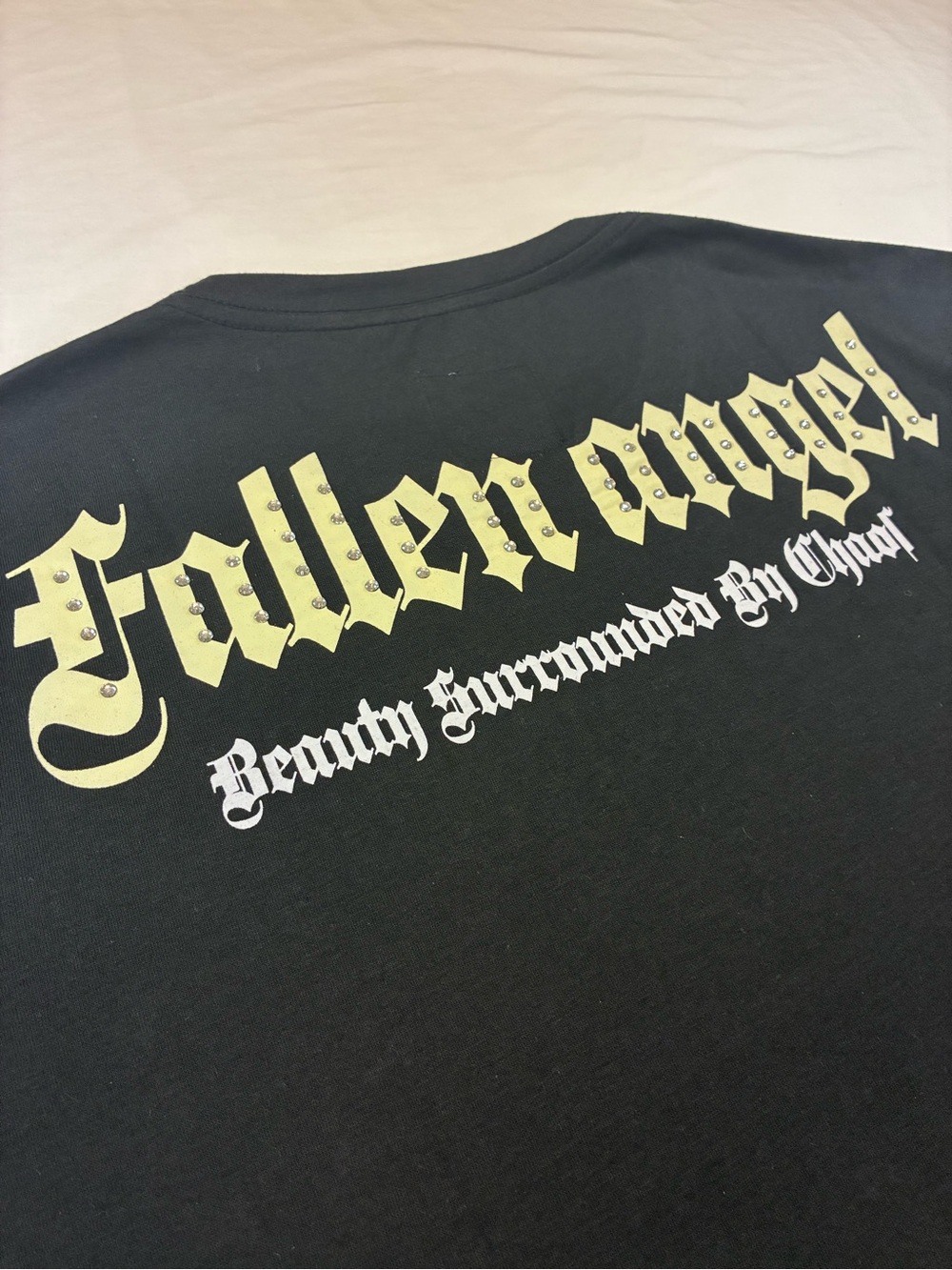 Fallen Angel Graphic Tee With Rhinestones - Picture 10 of 10